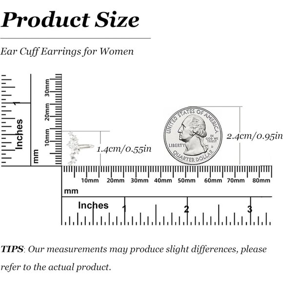 Star Left Non Piercing Rhinestone Star Clip on Earring Cartilage Jewelryt Gift - Picture 6 of 9